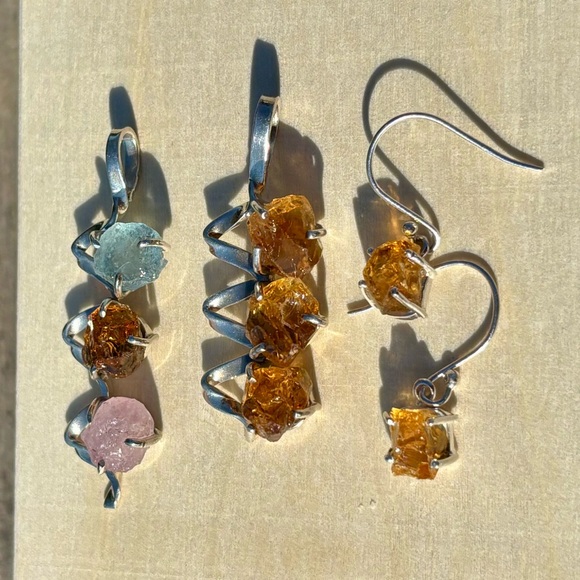 💥4PC Multi Stone Pendants & Earring SET!